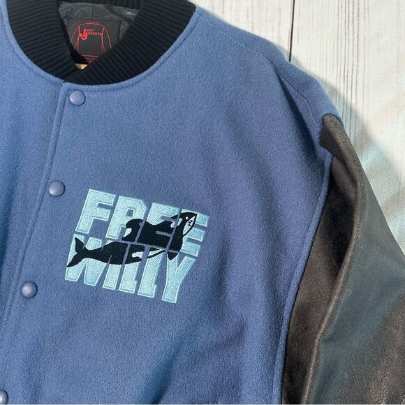 Vintage Just Jackets Free Willy Varsity Jacket 90s Nostalgia USA Men’s Large - Picture 2 of 11